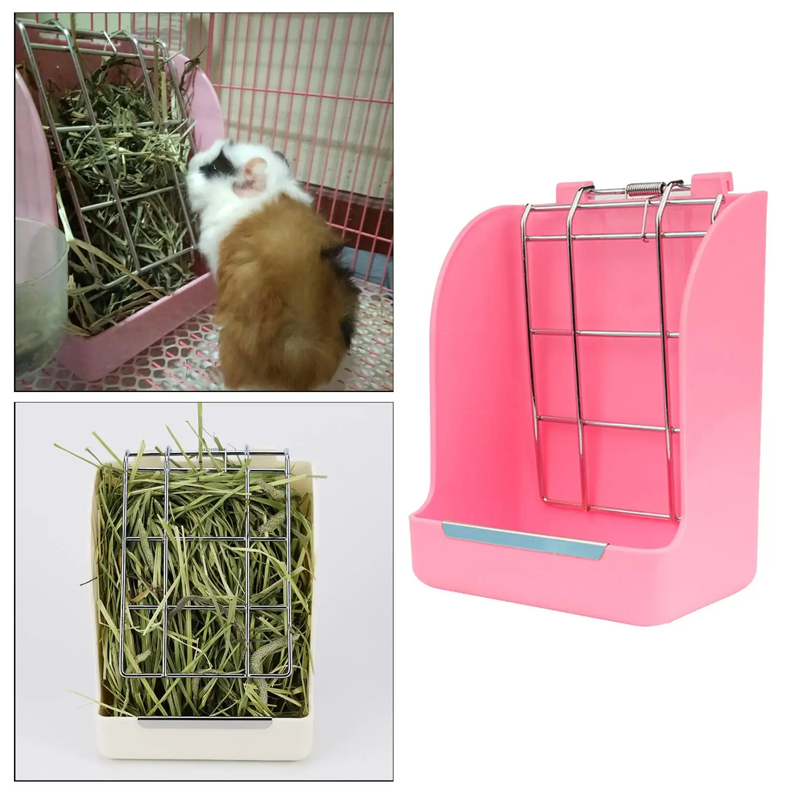 Hanging Hay Rack Bowl Rabbit Feeder for Herbivore Guinea Pigs Hamsters