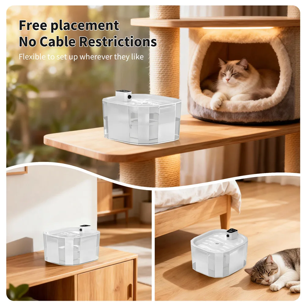 Fuente de agua automática para gatos con filtro y sensor movimiento - imagen 5