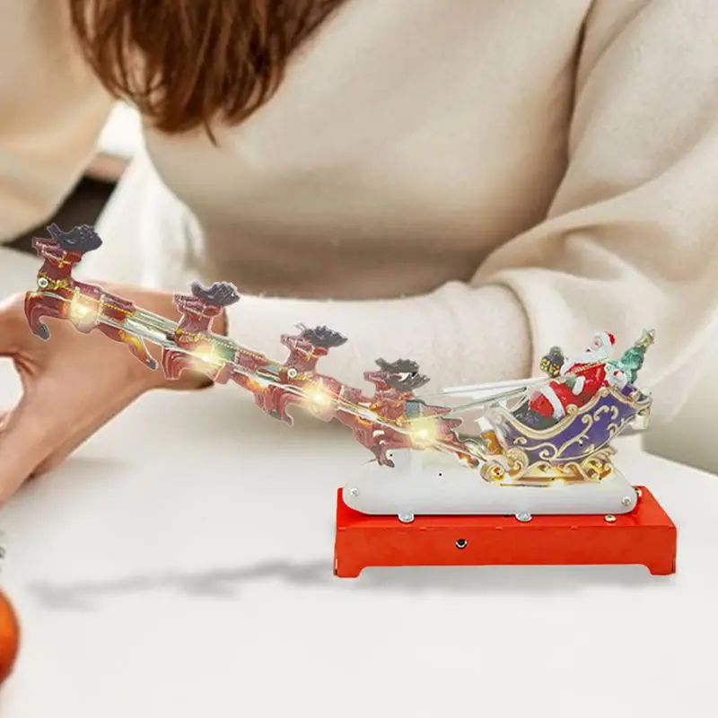 Adornos musicales para Navidad, caja de música de Metal con Reno de Papá Noel para Navidad, juguetes musicales decorativos multifuncionales - imagen 3