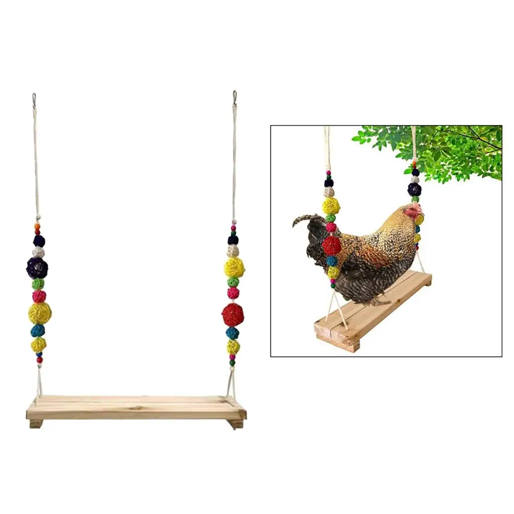 Pet Chicken Wood Swing Toys Natural Wooden for Hens Large Bird Parrot Parakeets