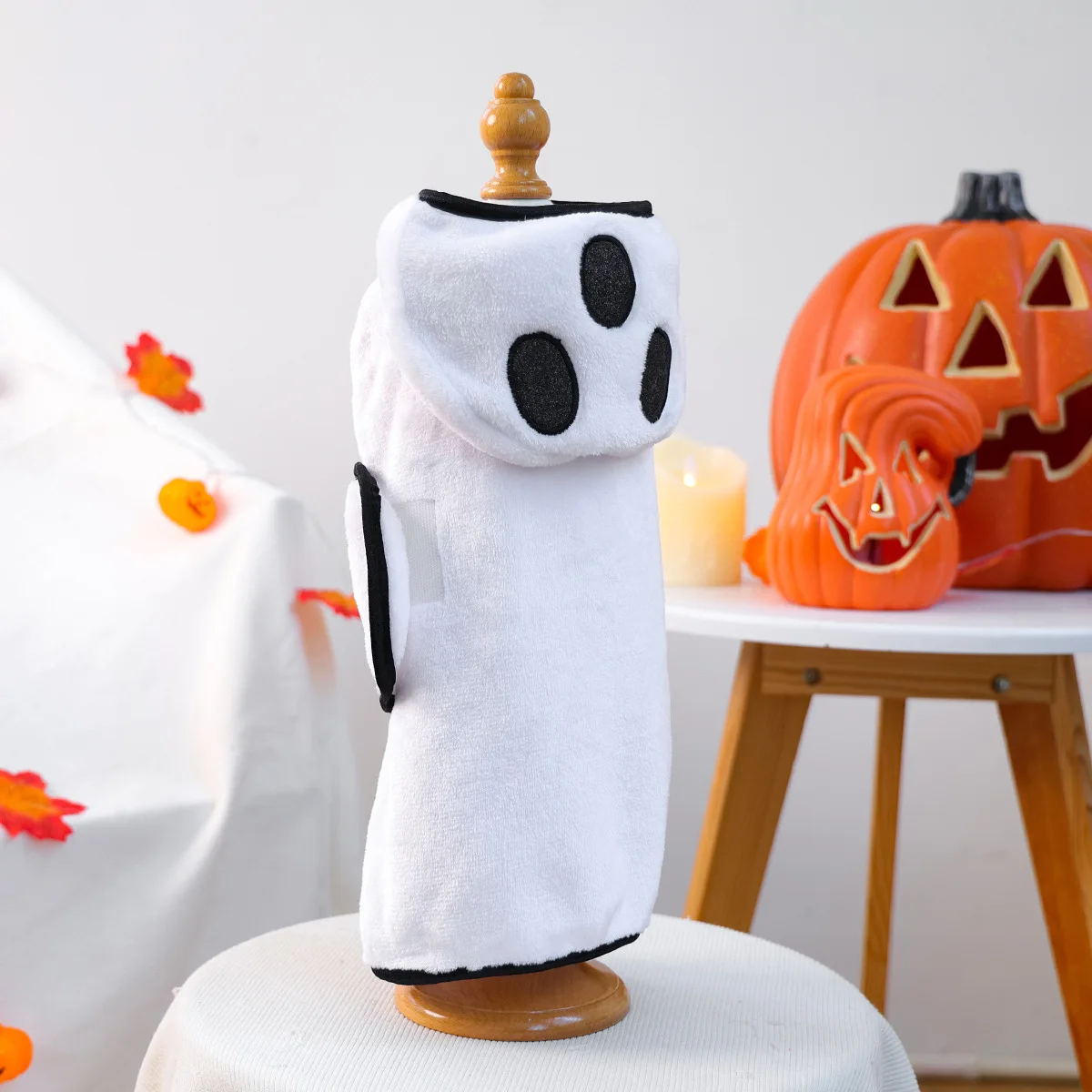 Toalla de baño con capucha para mascotas de Halloween, para perros pequeños, cachorros, Toalla de baño de secado de dibujos animados, albornoz absorbente, manta cálida, calabaza fantasma - imagen 5