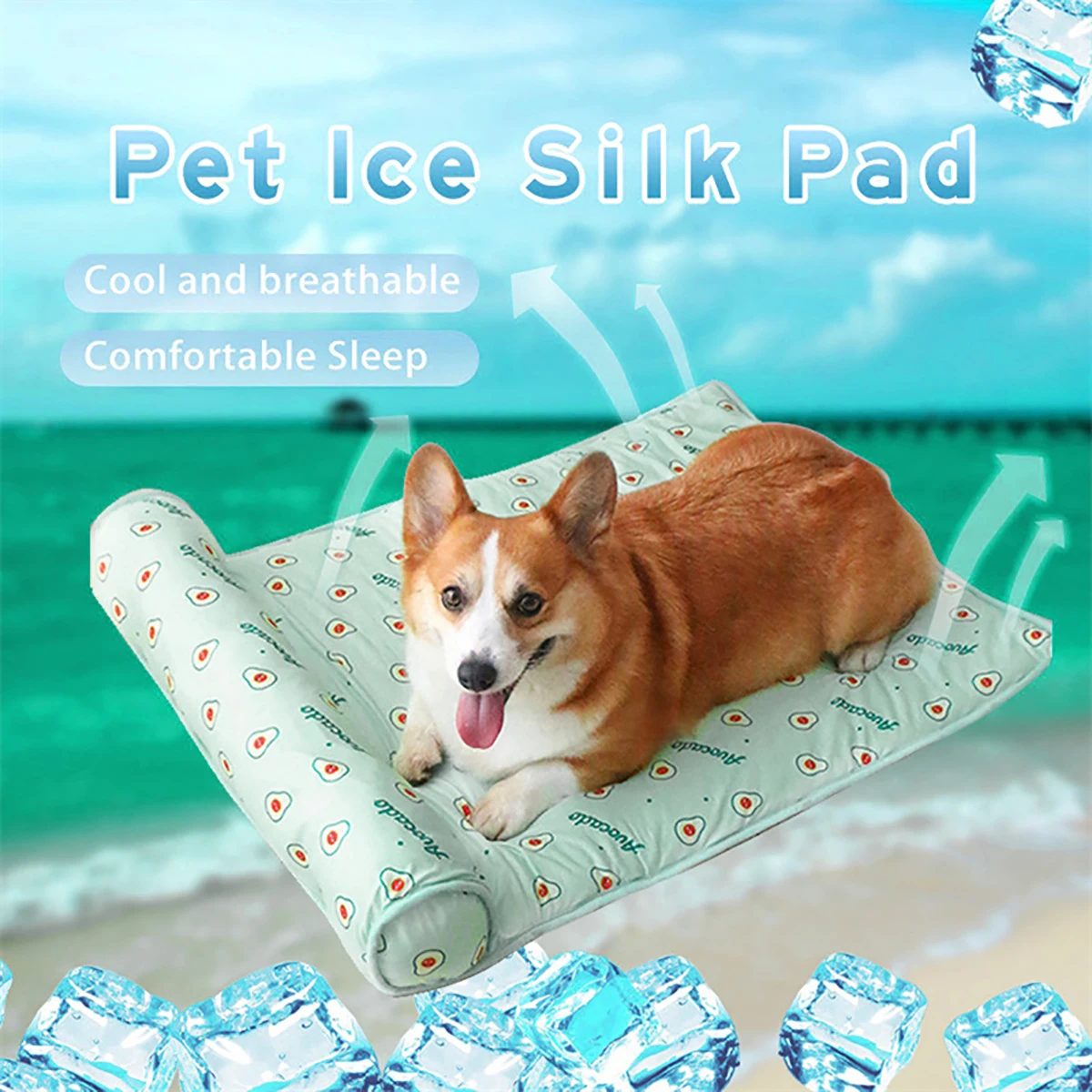 Estera refrescante de verano para perros, almohadillas de hielo para mascotas, manta transpirable para gatos, sofá lavable para gatos, cama transpirable para perros y mascotas, cama fría para animales pequeños