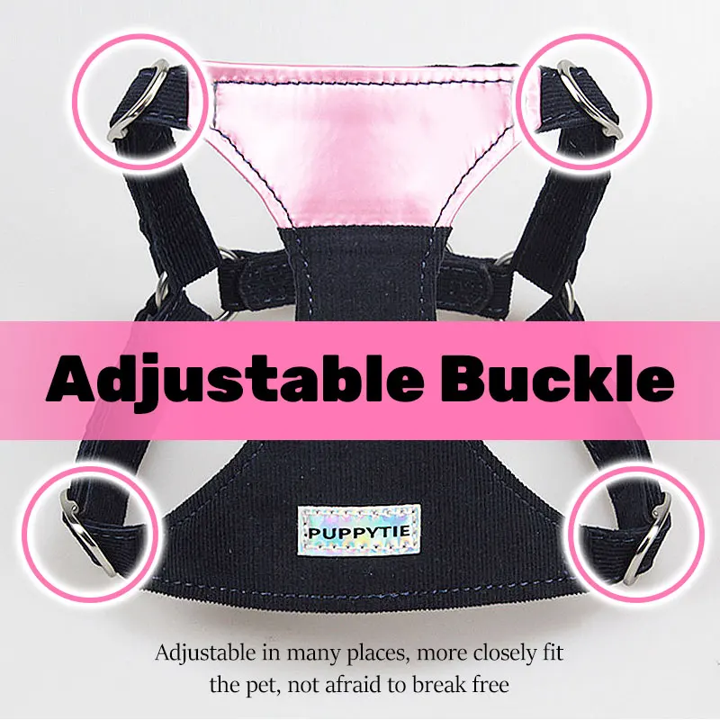 Conjunto de arnés y correa para perro, correa de pecho ajustable para cachorro, cuerda de plomo de lujo personalizada para perros pequeños y medianos y gatos, diseño de retales - imagen 3