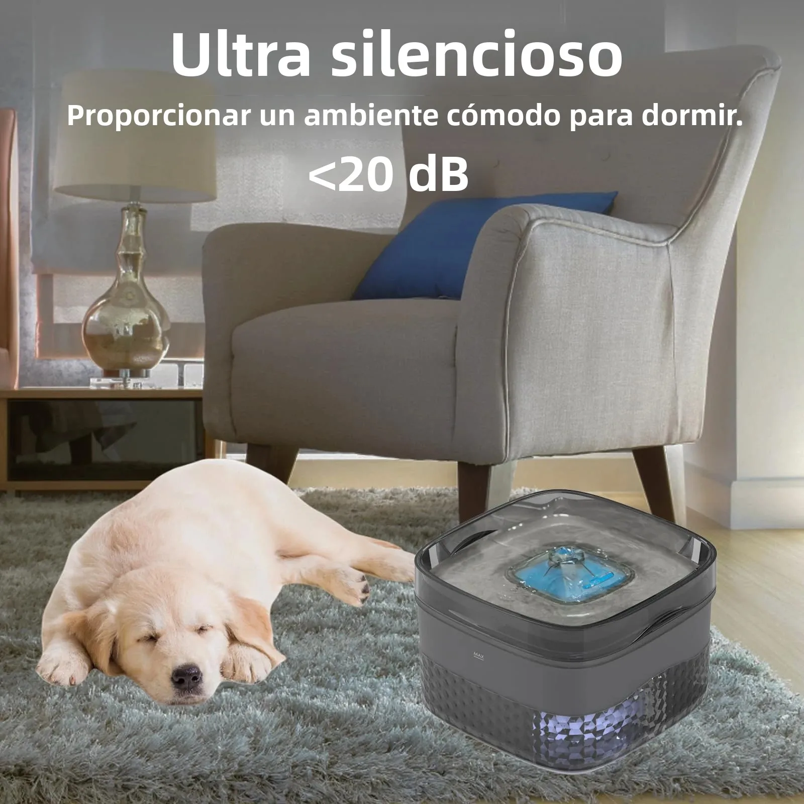 Fuente de agua para perros, fuente de agua para mascotas de 2,4 gal/9 L para perros y gatos grandes, dispensador automático de cuencos de agua para perros, fuente para beber para gatos