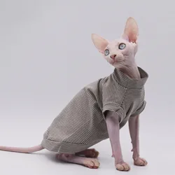 Chaleco algodón rayas para gatos Sphynx y Devon Rex – Verano