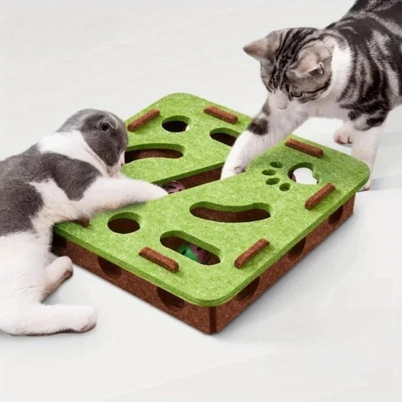 Rompecabezas de juguetes para gatos, caja de laberinto interactiva de estimulación Mental y juegos sensoriales para gatitos de interior, rompecabezas divertido para gatos inteligentes - imagen 5