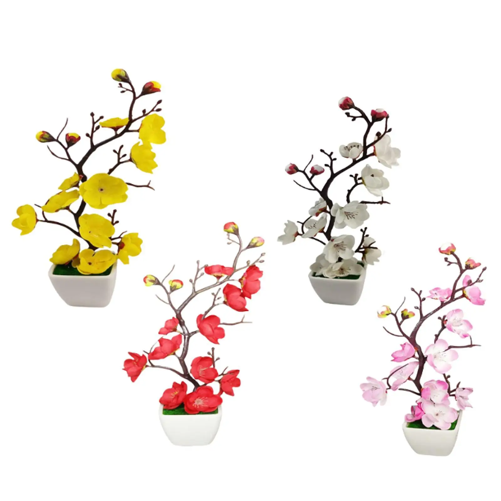 Adornos de flor de ciruelo simulada Flor de ciruelo artificial Bonsai Flor de ciruelo - imagen 2