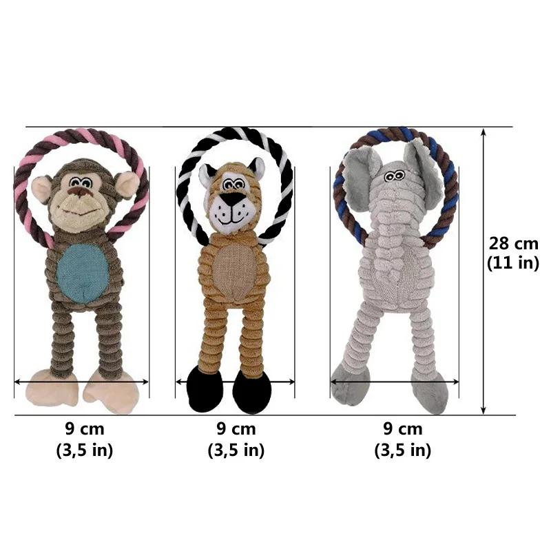 Juguete divertido para perros con forma de mono, juguete para masticar de pana para perros, cachorro, chirriante, juguete de peluche para perros, accesorios para entrenamiento de mascotas, elefante - imagen 2