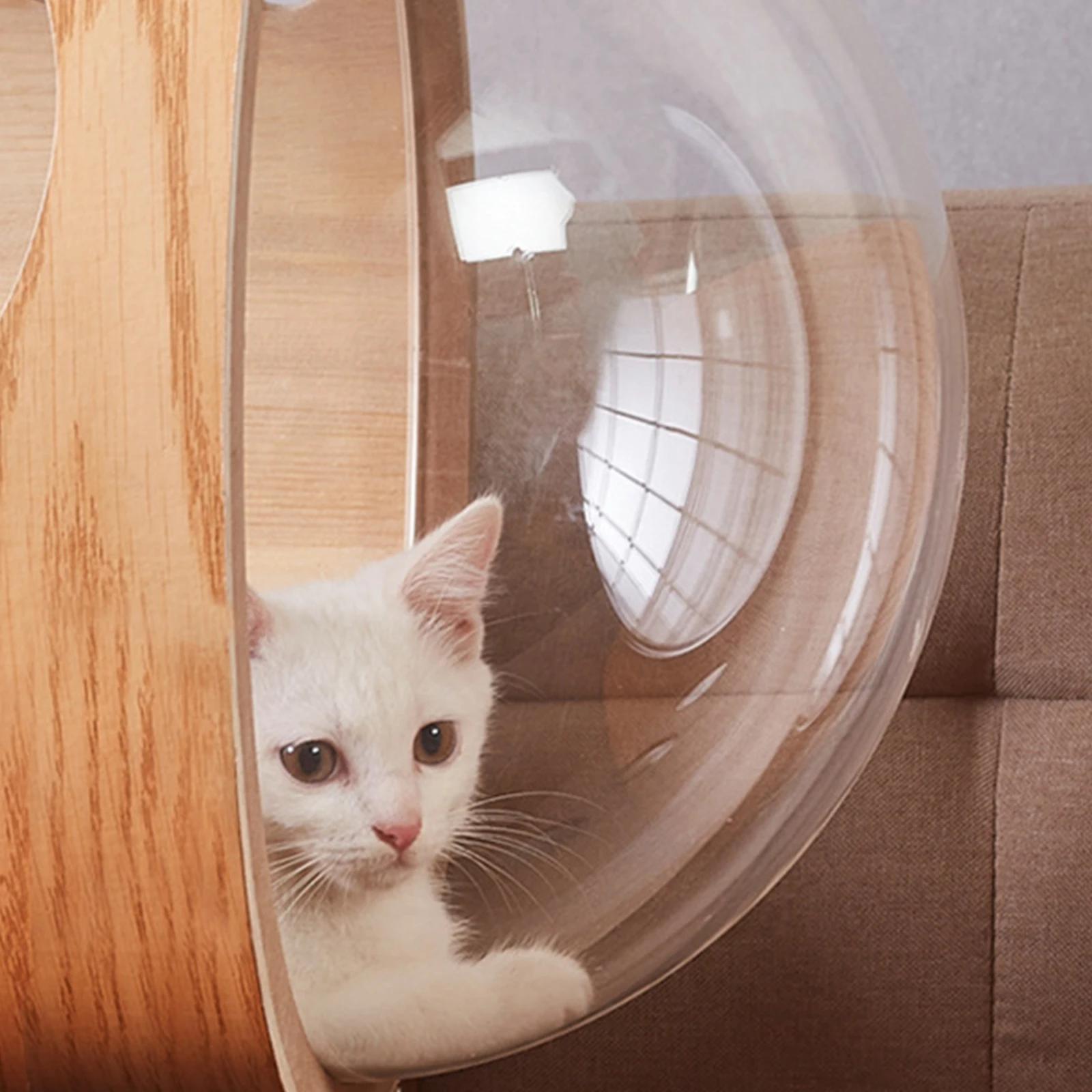 Cubierta de cúpula de cápsula transparente espacial, muebles de nido de cama interior para árbol, marco de escalada para gatos, estantes para gatos, accesorios DIY, poste de captura - imagen 2
