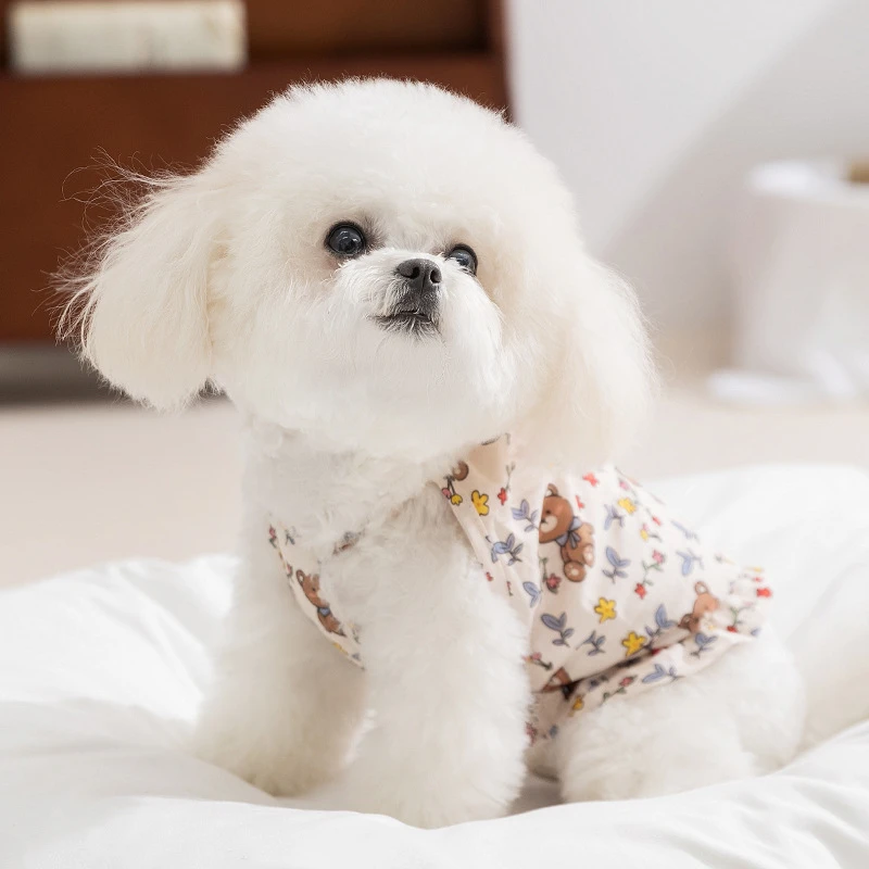 Mini vestidos de verano con dibujos de cachorros, chaleco Floral, monos para perros pequeños y medianos, ropa bonita de verano para mujer, gatito, Bulldog Francés - imagen 3