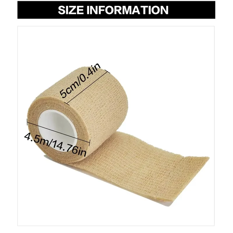 Vendaje autoadhesivo elástico no tejido vendaje cohesivo para fijación deportiva dedo muñeca pierna 1 rollo 2,5/5/7,5/10cm * 4,5 m - imagen 3