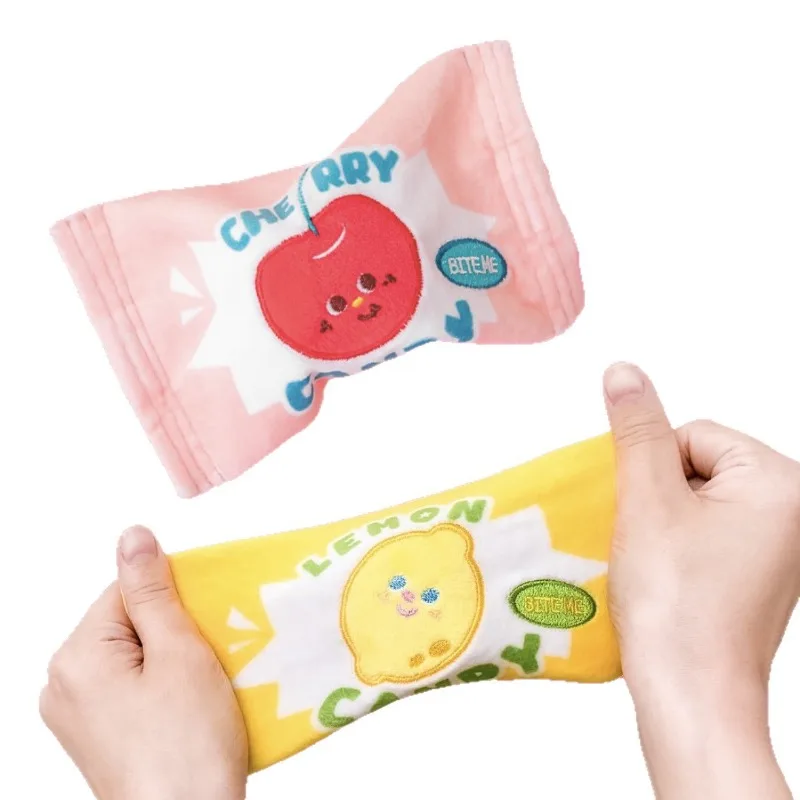 Juguetes de peluche INS para mascotas, bonitos juguetes con chirrido de caramelo, almohadillas para ladridos Bb, sonajero de papel, suministros para cachorros y gatos, juguetes para perros Bichon Yorkshire - imagen 5