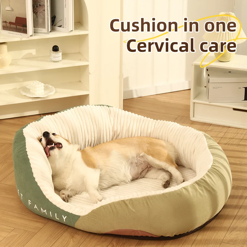 HOOPET Perrera universal antifrío para cachorros de invierno, estera corgi para dormir profundo, cama para mascotas de otoño e invierno, suministros cálidos para mascotas - imagen 3