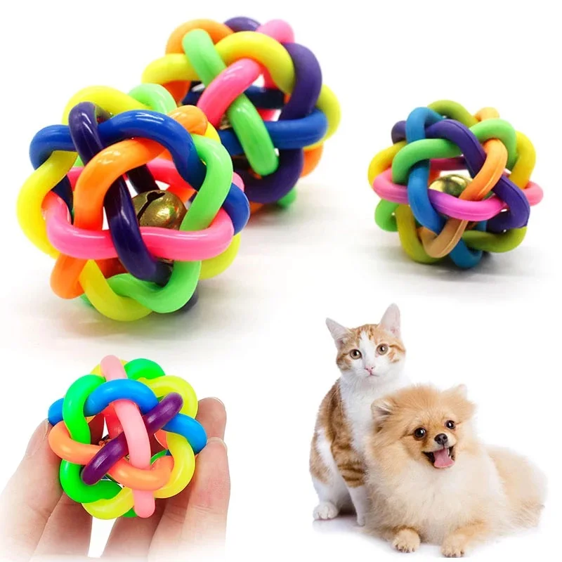 Juguetes para masticar para perros y gatos, juguete resistente a los dientes con campana, juego de entrenamiento para cachorros, suministros para mascotas, Artículos para Mascotas, bola hueca - imagen 2