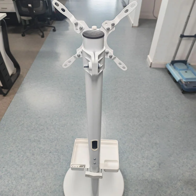 Soporte de TV móvil de piso para televisores de 10-42 pulgadas Soporte de TV rodante con ruedas de bloqueo Altura ajustable, estante multimedia con capacidad para hasta 77 libras - imagen 5