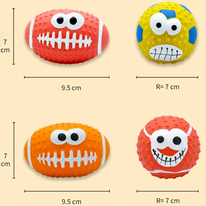 Juguetes de látex para perros, pelotas de entrenamiento de Rugby, suministros interactivos de molienda de dientes resistentes al masticable, productos de juego para lanzar mascotas - imagen 3