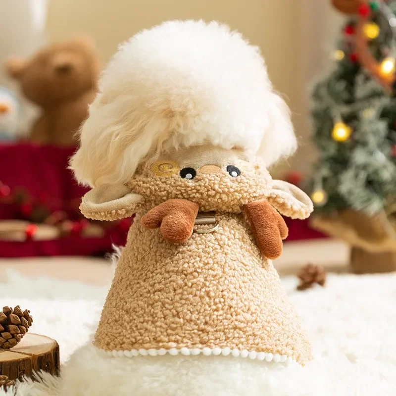 Disfraz de Navidad para perros y gatos, disfraz de capa de alce, disfraces para perros pequeños, ropa bonita para gatos, productos para mascotas Bulldog Francés - imagen 2