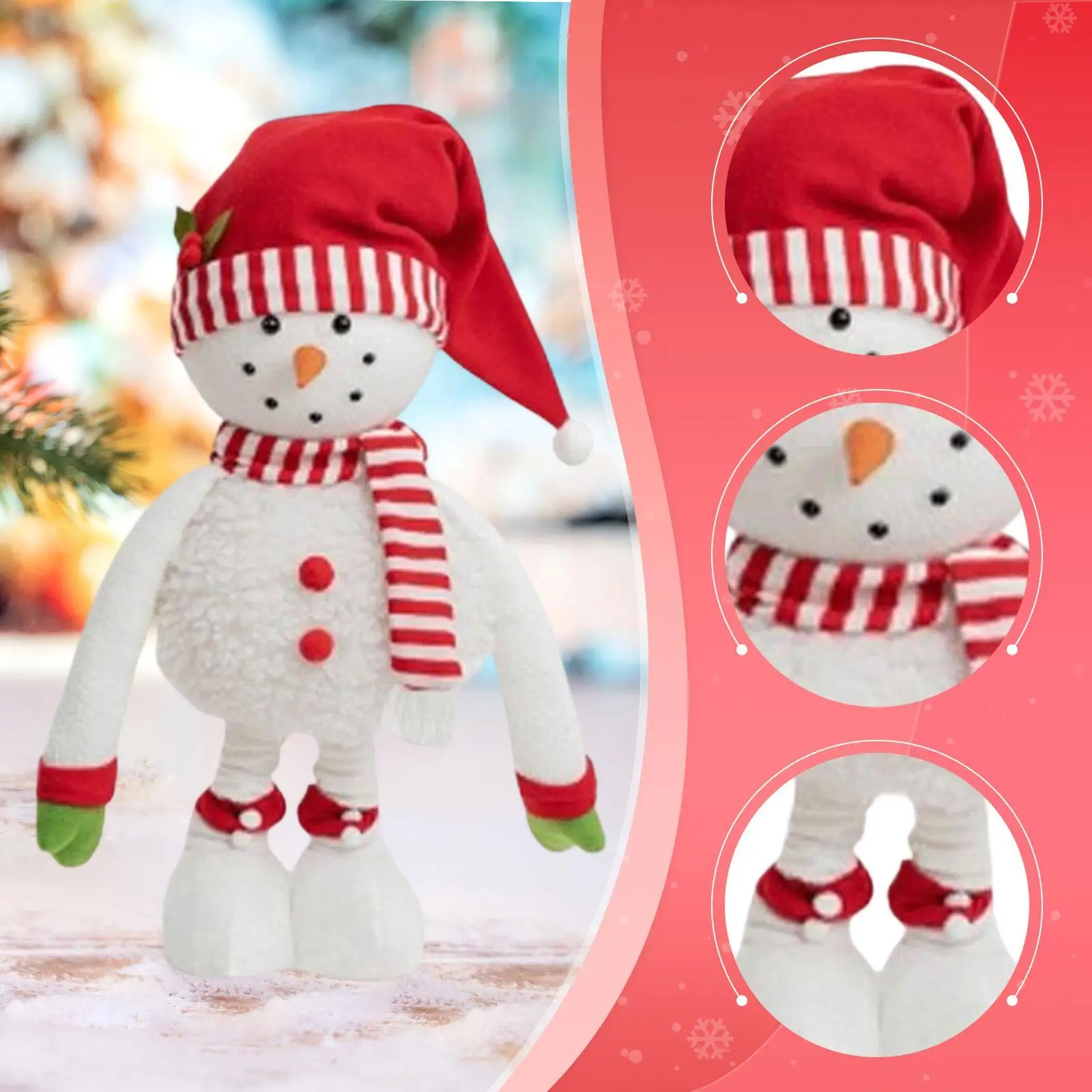 Telescopic Christmas Snowman Figurine Gift Toy Nordic Christmas Figure Decoration for Winter Festival Office Bedroom Living Room - imagen 5