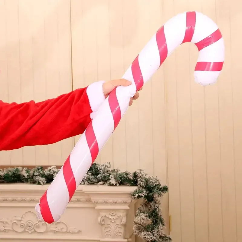 Bases de caramelo inflables, globos de Navidad rojos y verdes, decoración de fiesta interior y exterior para patio, césped, casa de boda, 2025