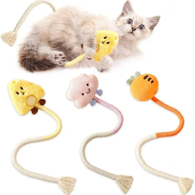 Juguete de cuerda rascador para gatos, cuerda de algodón resistente a mordeduras, juguete para masticar, garra de pata, Protector de muebles, juguete para rascar, rompecabezas para gatos, forma bonita - imagen 2