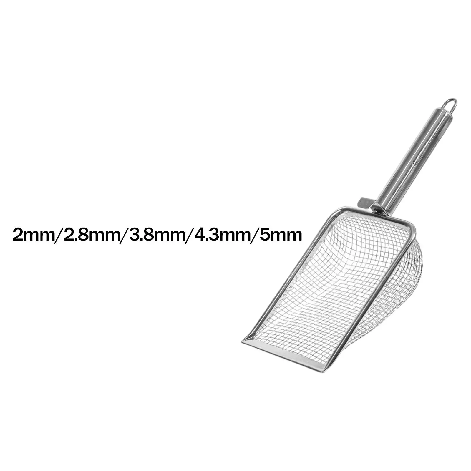 Cuchara de arena para gatos, malla práctica, resistente, limpiador de acero inoxidable de primera calidad, tamiz de arena versátil para mascotas - imagen 4