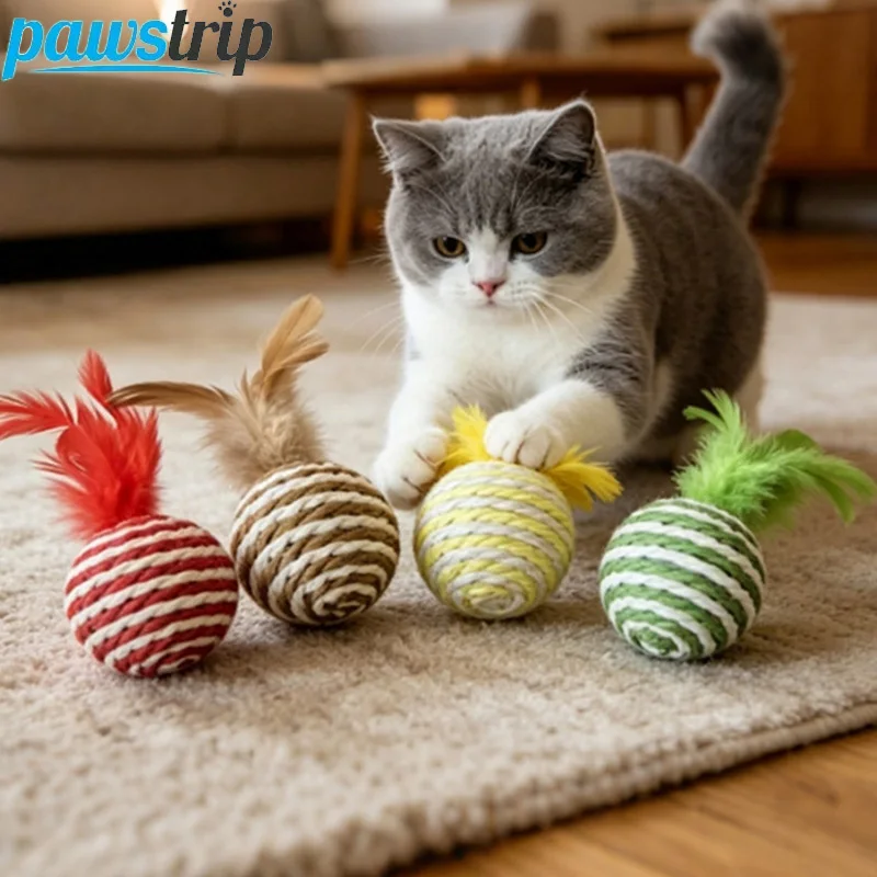 Juguetes interactivos de plumas y sisal para gatos – Sin aburrimiento - imagen 3