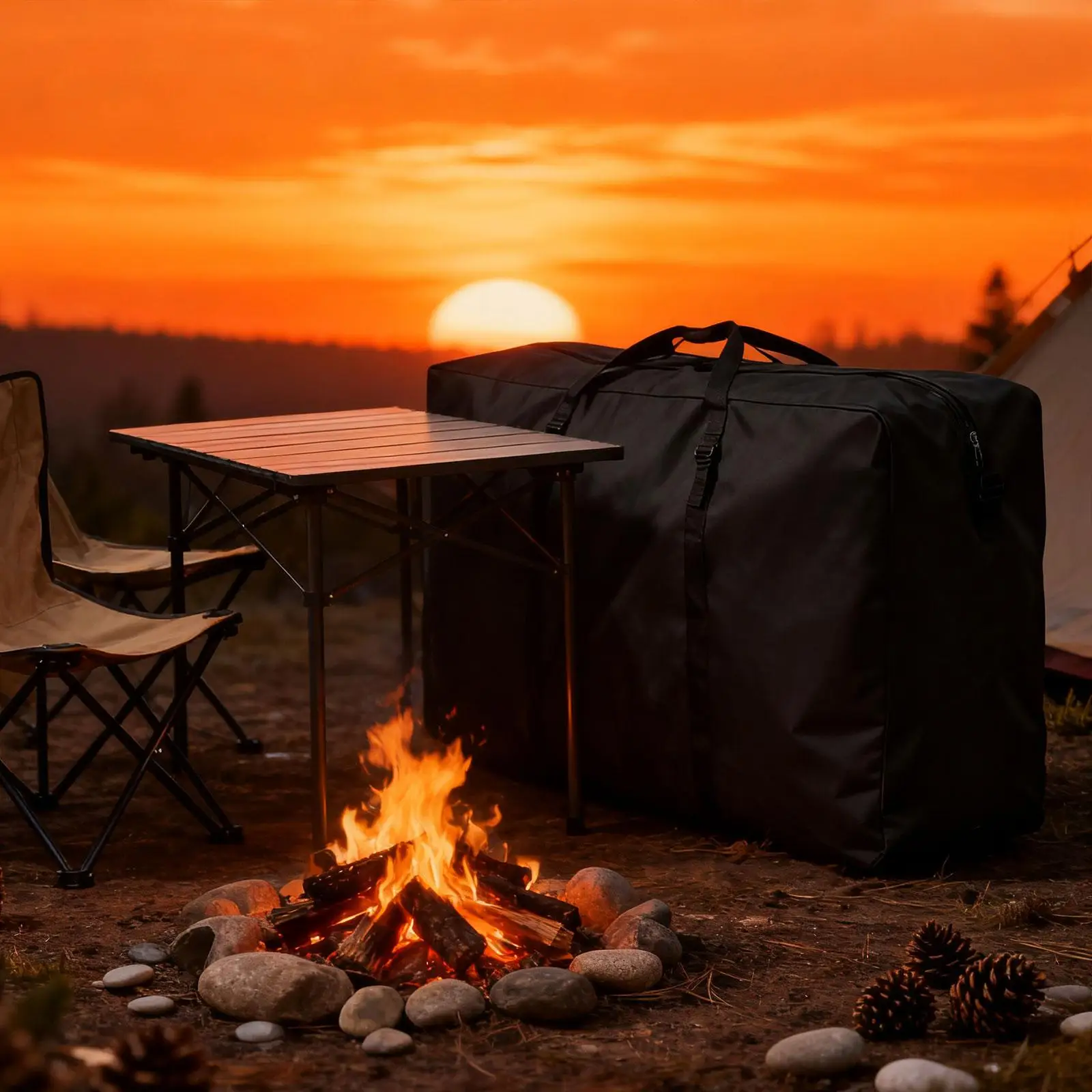 Folding Chair Storage Bag Carrying Bag Waterproof with Zipper Handle Transport