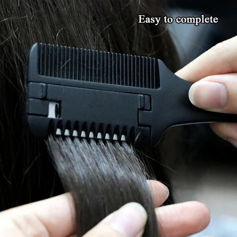 Peines para peluquero, peine profesional para adelgazar el cabello, peine para corte de pelo con hoja de afeitar, accesorios de peluquería - imagen 3