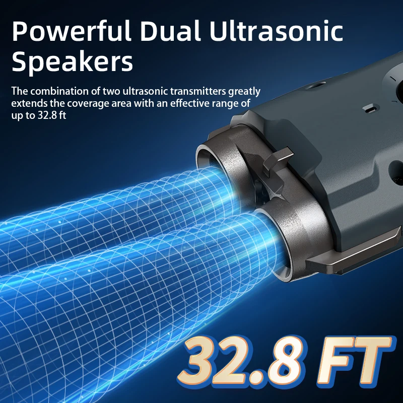 ROJECO 2 en 1 dispositivo de entrenamiento y antiladridos repelente ultrasónico de perros con linterna parada de ataque repelente recargable para perros - imagen 2