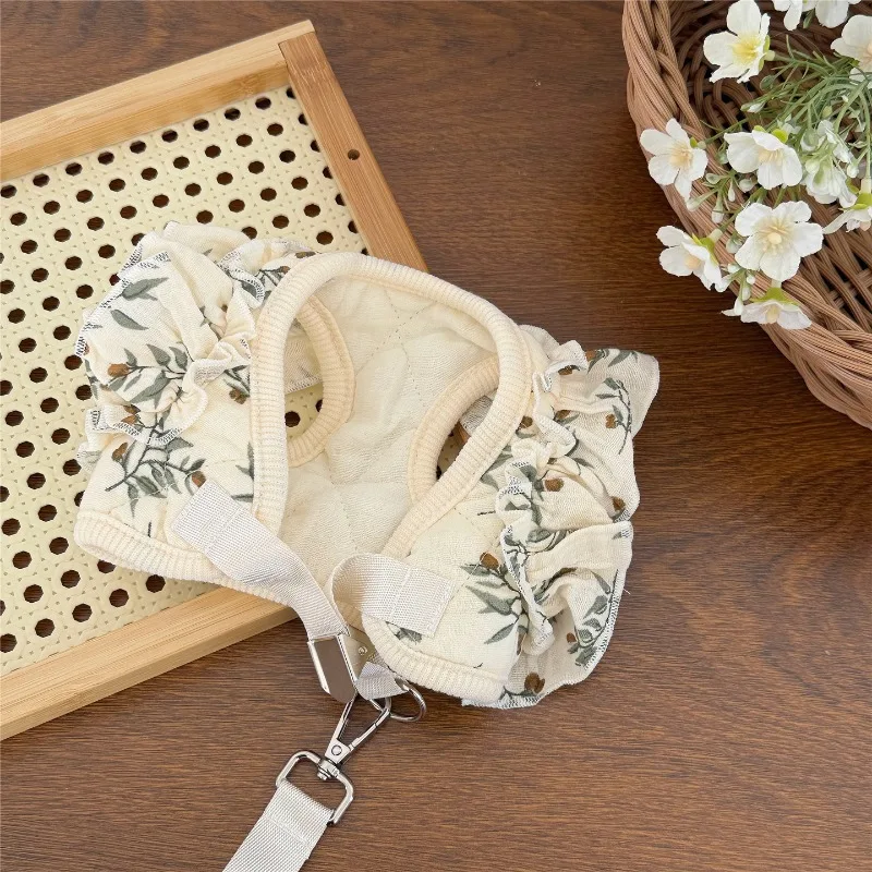 Arnés de algodón puro para perros y gatos con cuerda, chaleco con correa, Collar para perros, alta calidad, transpirable, pecho de gatito, princesa para mascotas - imagen 3