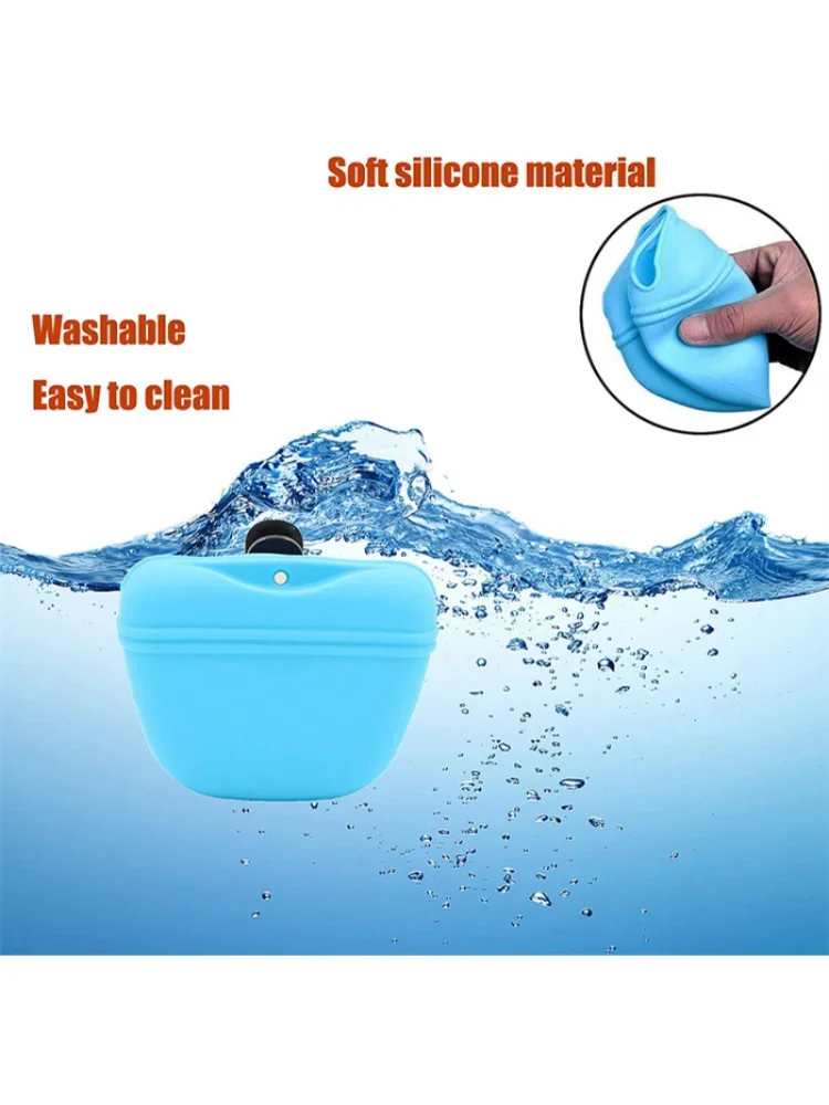 Bolsa de silicona para adiestramiento de perros, bolsa de cintura portátil para entrenamiento de mascotas, alimentador al aire libre, bolsa de aperitivos para cachorros, bolsa de almacenamiento de recompensa de comida, suministros para mascotas - imagen 5