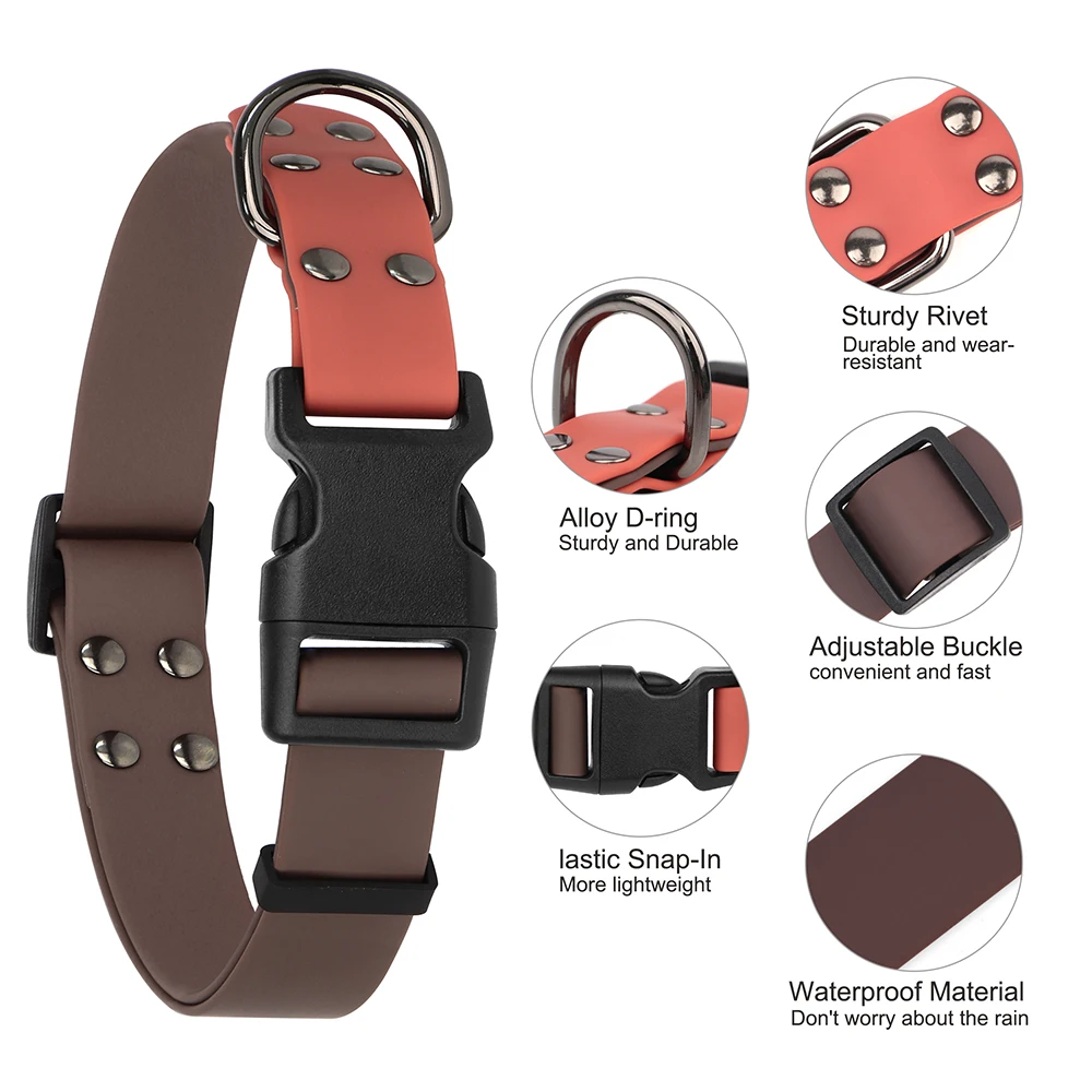 Collar de goma impermeable para perro, accesorio de PVC para natación, antisuciedad, fácil de limpiar, para perros pequeños, medianos y grandes, gatos y Pug - imagen 4