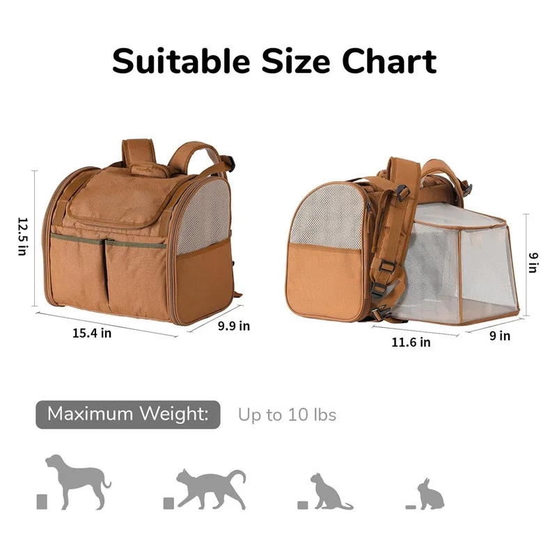 Suministros para mascotas, bolsa para gatos, ampliable, transpirable, conveniente para salir, gran espacio, mochila para perros pequeños, cabina vacía grande - imagen 4