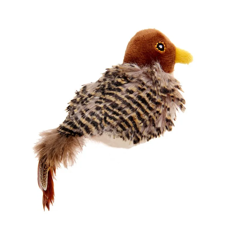 YUDODO-juguete para mascotas con sonido de simulación de pájaro en forma de ratón, gato, Gorrión, insectos, peluche interactivo, suministros para mascotas - imagen 2