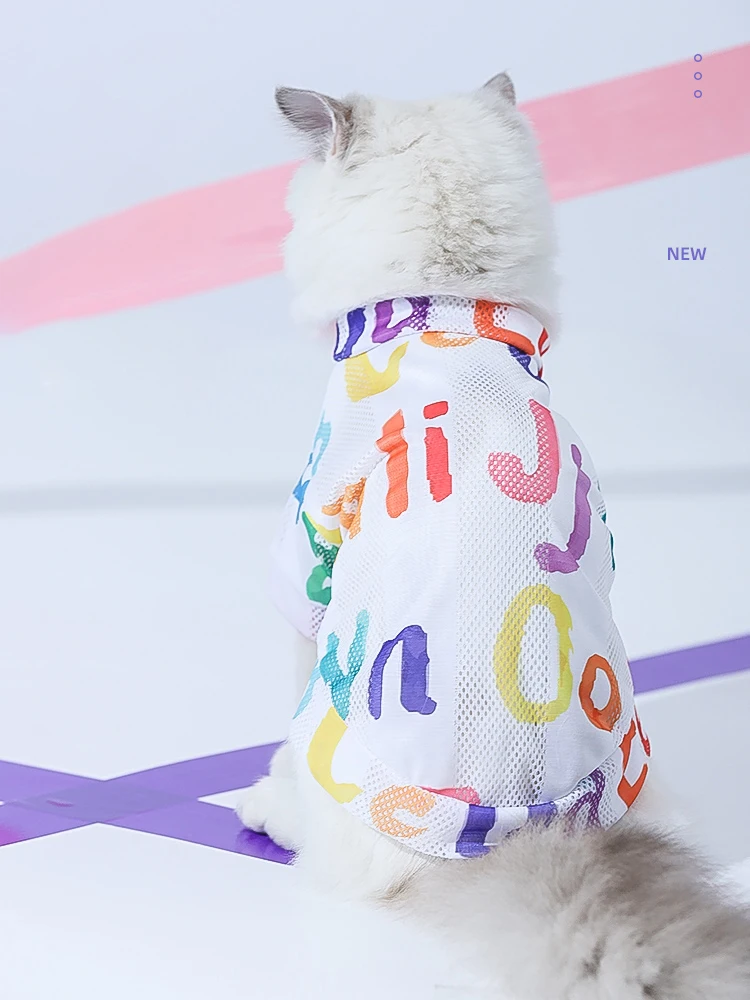 HOOPET-Chaleco de verano para gato, ropa fina anticaída de pelo, títere azul - imagen 5