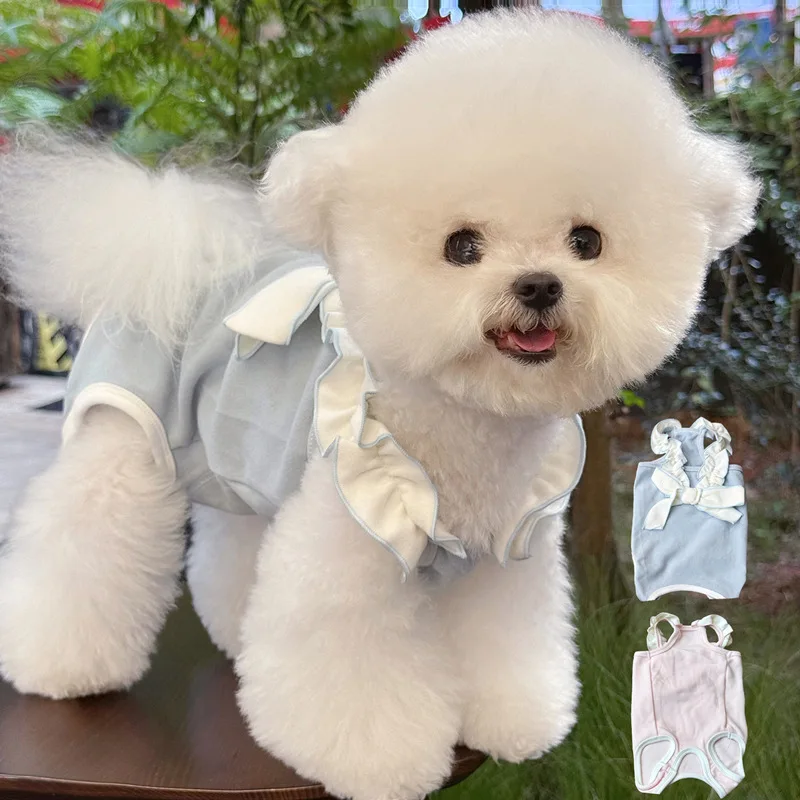 Vestido Halloween para perros pequeños con lazo colorido - imagen 2