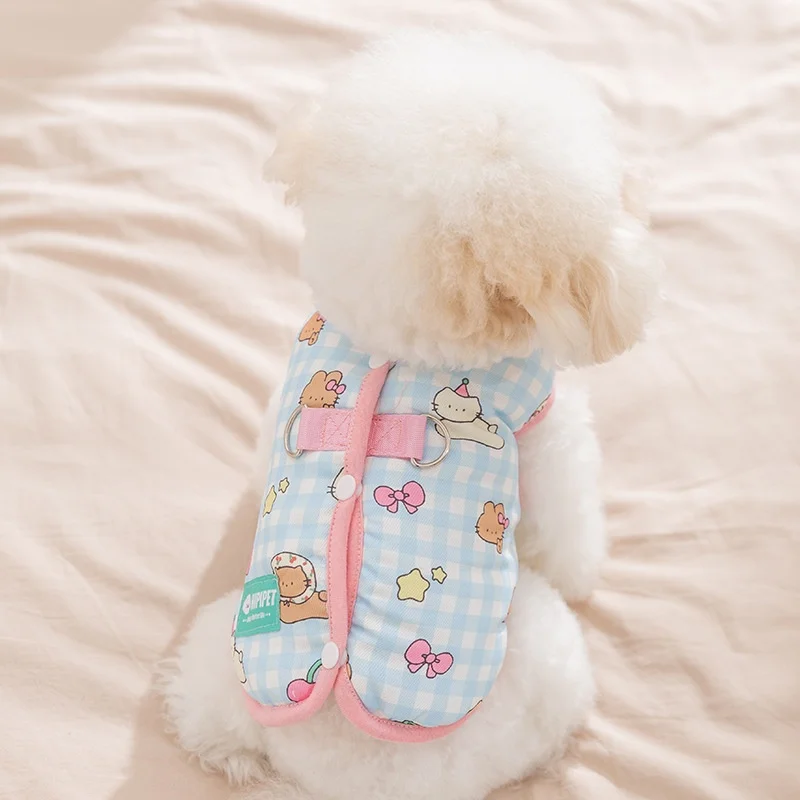 Chaqueta suave a la moda para perros, abrigo, ropa cálida de invierno para perros, chaleco con estampado bonito para cachorros, abrigo grueso acolchado para gatos, ropa maltesa para mascotas - imagen 2