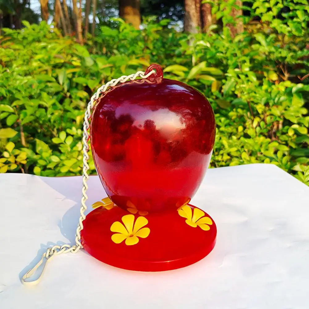 Comedero de colibrí en forma de fresa para colgar al aire libre, estación de alimentación de pájaros rojos para ventana, jardín, cubierta, patio, balcón, decoración