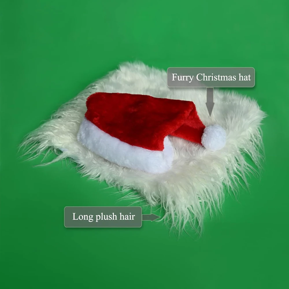 Gorro navideño para perro con melena de león, disfraces de Papá Noel, peluca de León realista para perro mascota con orejas, accesorios para mascotas, 1 ud. - imagen 5