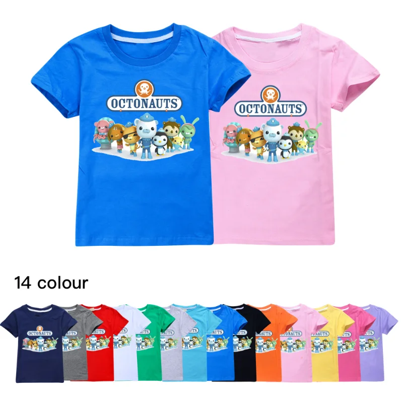 Camiseta de dibujos animados de Anime The Octonauts, camisetas de Cosplay para niñas y niños, camisetas gráficas Kawaii, camisetas 100% de algodón, regalos de cumpleaños para niños