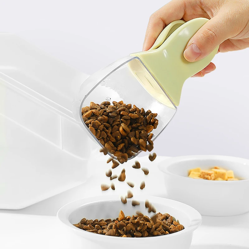 HOOPET-cuchara de comida para gatos, pala de comida para perros con Clip sellado, cuchara de comida para mascotas, cuchara medidora de ración de alimentación de grano - imagen 3