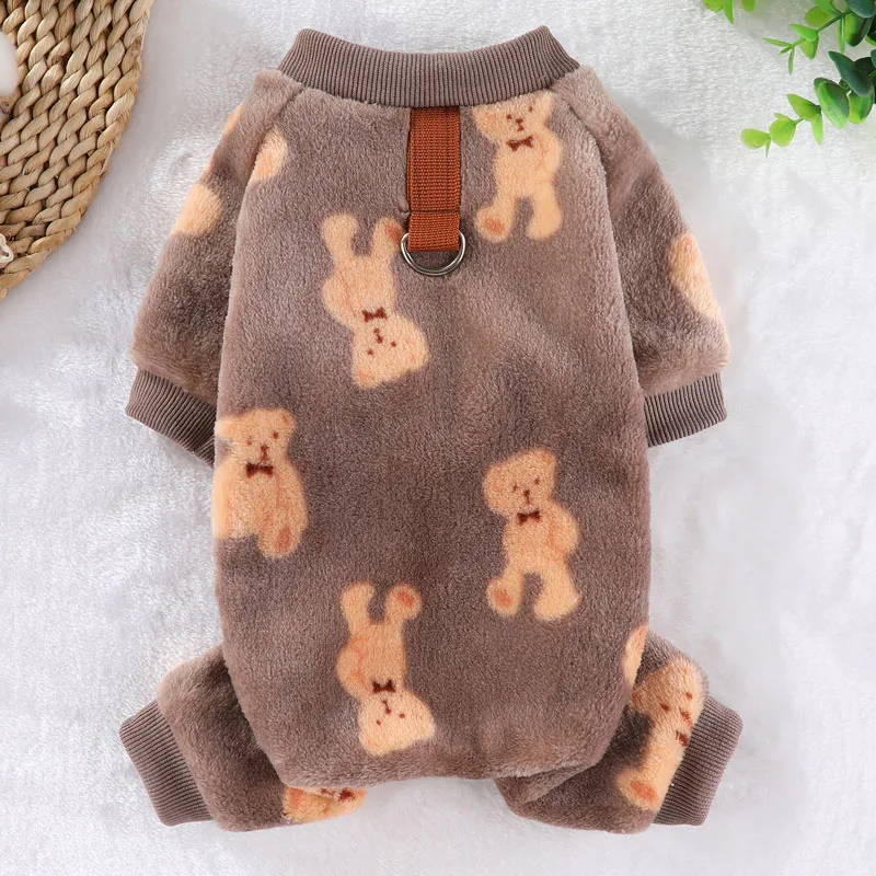 Pijamas de lana, mono cálido de invierno para mascotas, ropa estampada para perros pequeños, Chihuahua, perro salchicha, York, mono para cachorros - imagen 5