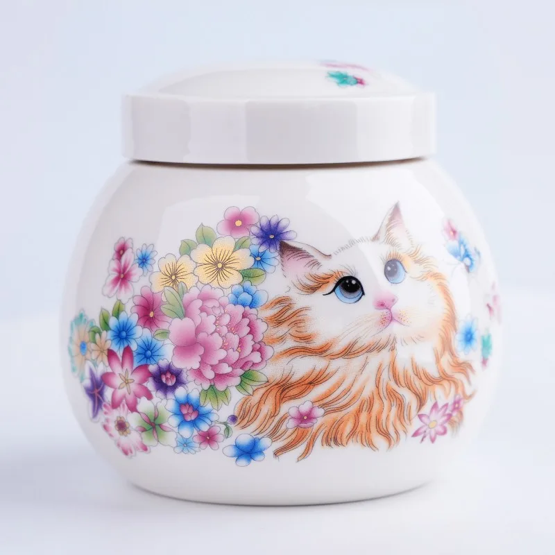 Urna para cenizas de cerámica para gatos, recuerdo de cremación, urnas conmemorativas aprobadas para cenizas de mascotas, tarro sellado, memoria funeraria, urna para mascotas, recuerdo decenido - imagen 4