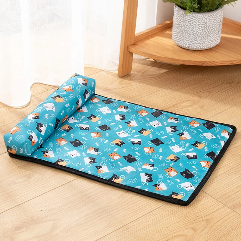 Alfombrilla refrescante para mascotas, esterilla con estampado transpirable para perros y gatos, cama lavable de verano, suministros para mascotas, accesorios, D9289 - imagen 4