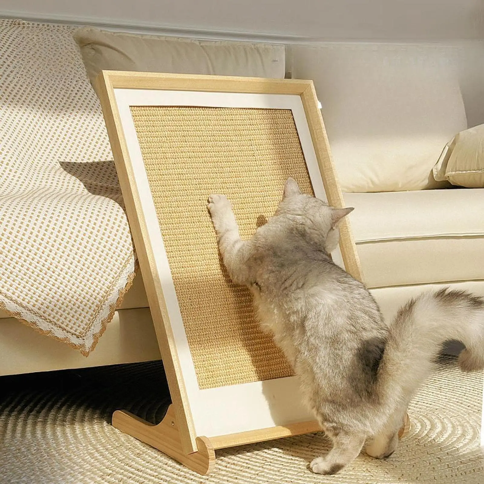 Cat Scratcher Sofa Protection Cat Toy L Shape Cat Scratcher for Kitten Kitty