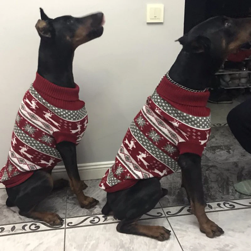 Suéter a rayas para perros grandes, ropa cálida de invierno para mascotas, abrigo para perros pequeños y grandes, Chihuahua Golden Retriever, traje para cachorros, ropa para mascotas - imagen 5