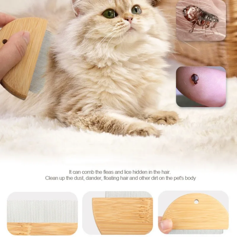 Peine para gatos, removedor de pelo para gatos, peines densos de madera para gatos, limpieza de barbilla negra, cepillo para el pelo de la boca, peine de masaje para gatitos, productos para mascotas - imagen 4