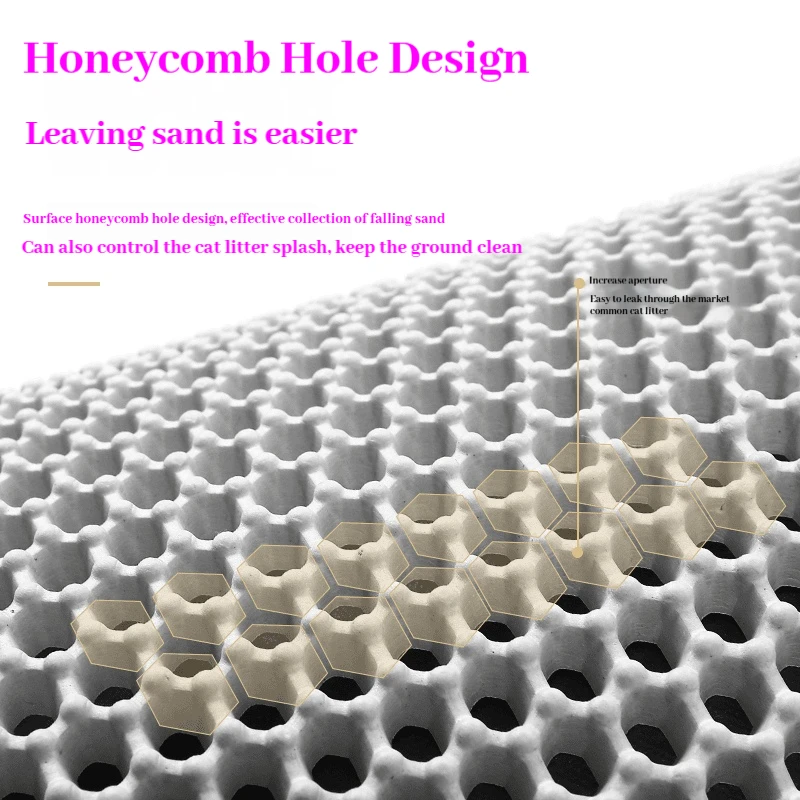 Estera de arena para gatos con filtración de doble capa, estera antideslizante impermeable para gatos, estera de arena limpia para mascotas, estera de inodoro para gatos, estera para caja de arena limpia para mascotas - imagen 2