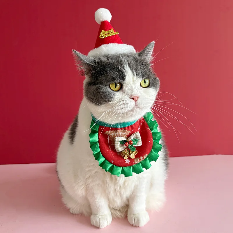 Juego de Navidad para mascotas, vestido navideño para gatos, accesorios para sombreros para perros, accesorios para cachorros, accesorios para perros pequeños - imagen 3