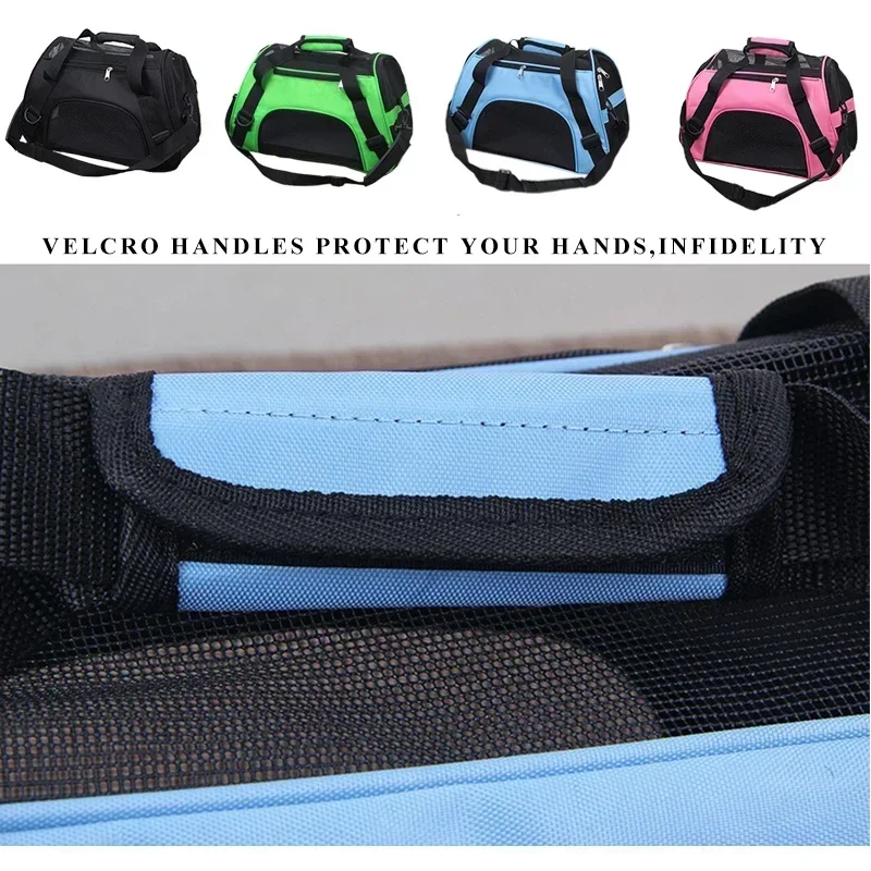 Sacos de transporte portátil para cães e gatos, malha respirável, sacos de transporte para cães pequenos, dobrável, bolsa de viagem para animais de estimação, transporte - imagen 5